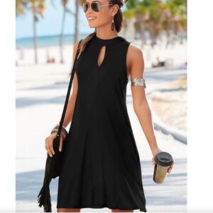 Black Sleeveless Shift Dress with Keyhole Cut Out Size XL